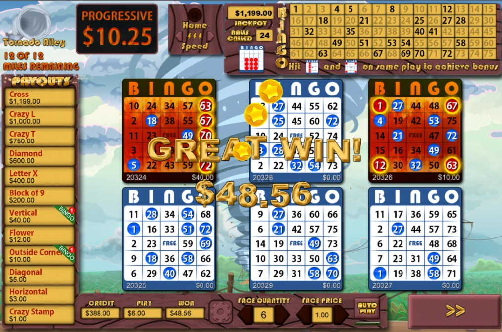 Tornado Bingo game screenshot